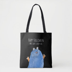 Cute Monster Monogram Anpassningsbar Halloween Tot Tygkasse