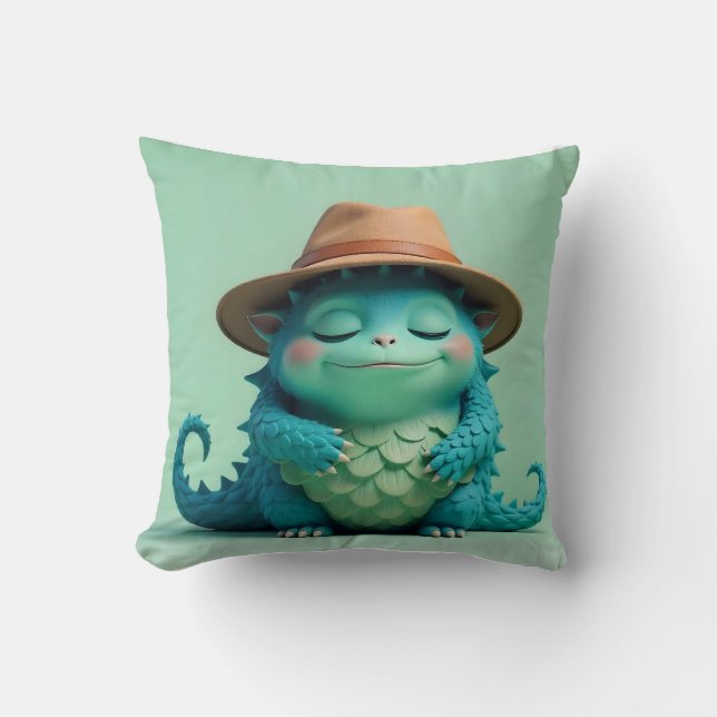 Cute Monster på en Pillow Kudde (Framsida)