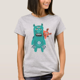 Cute Monster Parent och Child T Shirt