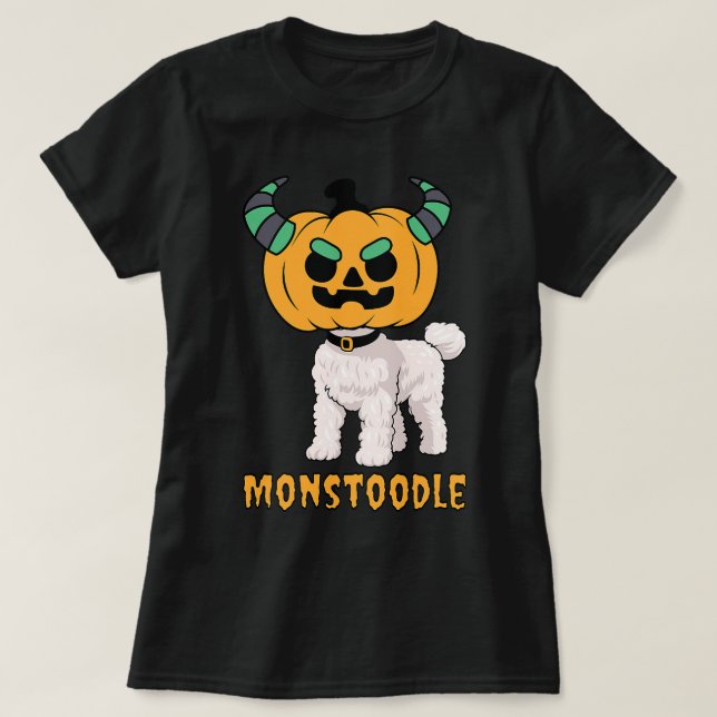Cute Monster Pudel Doodle Pumpkin Head Monstoodle T Shirt (Design framsida)
