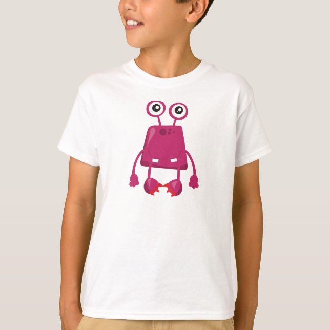 Cute Monster, Rosa Monster, finansmonster, Fånig T Shirt (Framsida)