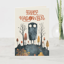 Cute Monster Spooky Fall Scenery Happy halloween Kort