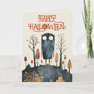 Cute Monster Spooky Fall Scenery Happy halloween Kort