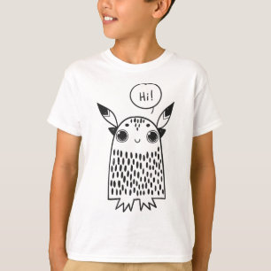Cute monster tecknade figurer t shirt