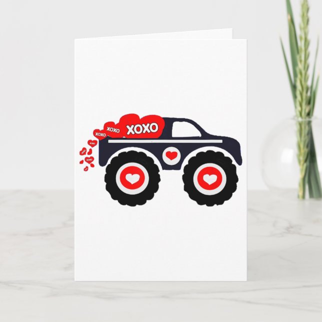 Cute Monster Truck Valentine's Day Xoxo Heart Todd Kort (Framsida)