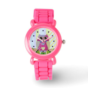 Cute Mönster Uggla & Rand anpassningsbar Watch Armbandsur