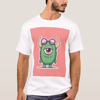 "Cute Monster Vibes: Lycklig One-Eyed Sticker Tee" T Shirt