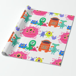 Cute Monster Wrapping Papper Presentpapper