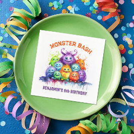 Cute Monsters Barns födelsedag Party Pappersservett