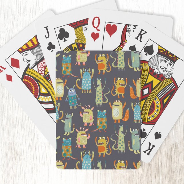 Cute Monsters Casinokort (Fun monster pattern art playing cards)
