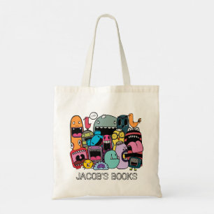 Cute Monsters Characters Namn Bibliotek Bok Tygkasse