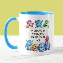 Cute Monsters Colorful Funny Text Mugg