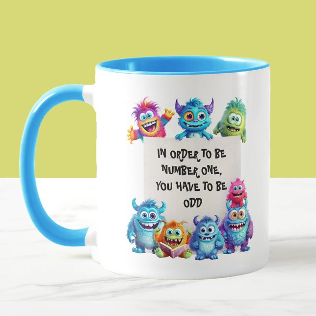 Cute Monsters Colorful Funny Text Mugg (Cute Funny Monsters With Your Own Text Mug)