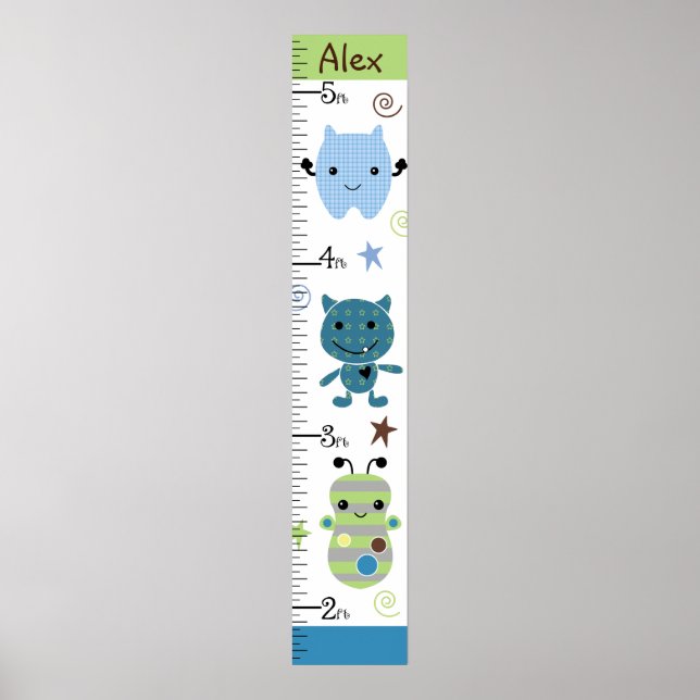 Cute Monsters Growth Diagram-Behålla 8 x 44! Poster (Framsidan)
