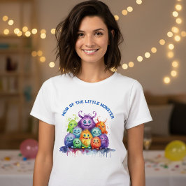Cute Monsters Kids Birthday Party Mom T Shirt