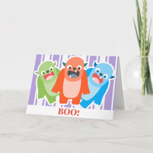 Cute Monsters Kids Halloween Kort