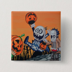 Cute Monsters och Pumpkins Knapp
