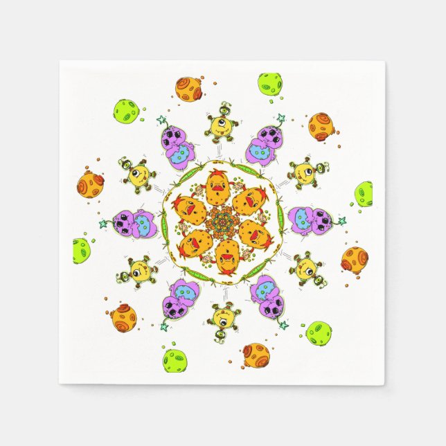 cute monsters pappersservett (Framsidan)