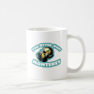 Cute Monterey Otter Besök Travel Roligt Kaffemugg