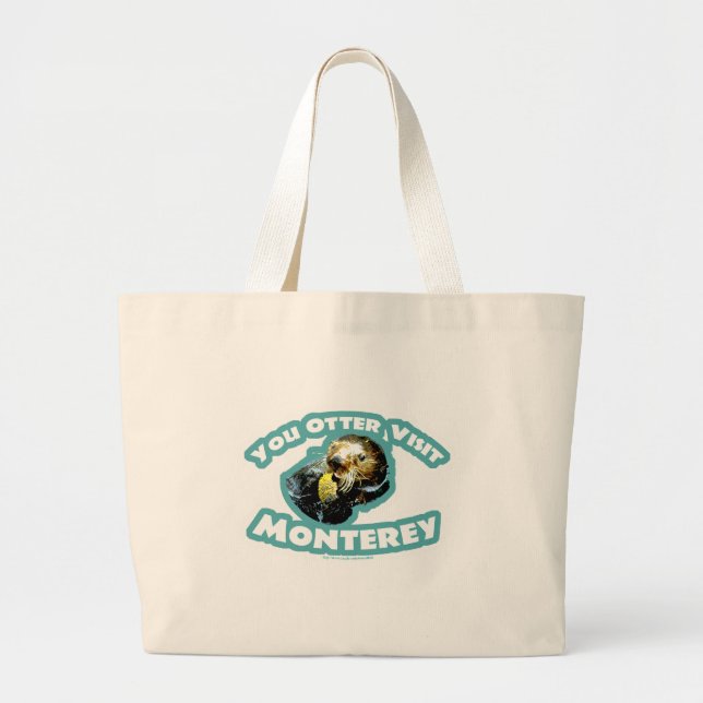Cute Monterey Otter Travel Jumbo Tygkasse (Framsidan)