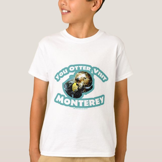 Cute Monterey Otter Travel T-shirt (Framsida)