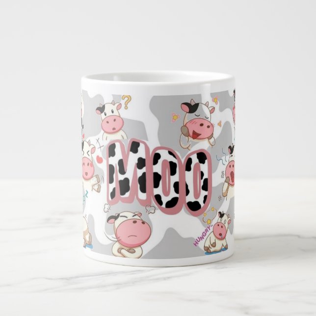 Cute “Moo Cow” Cartoon Design Jumbo Mugg (Framsidan)