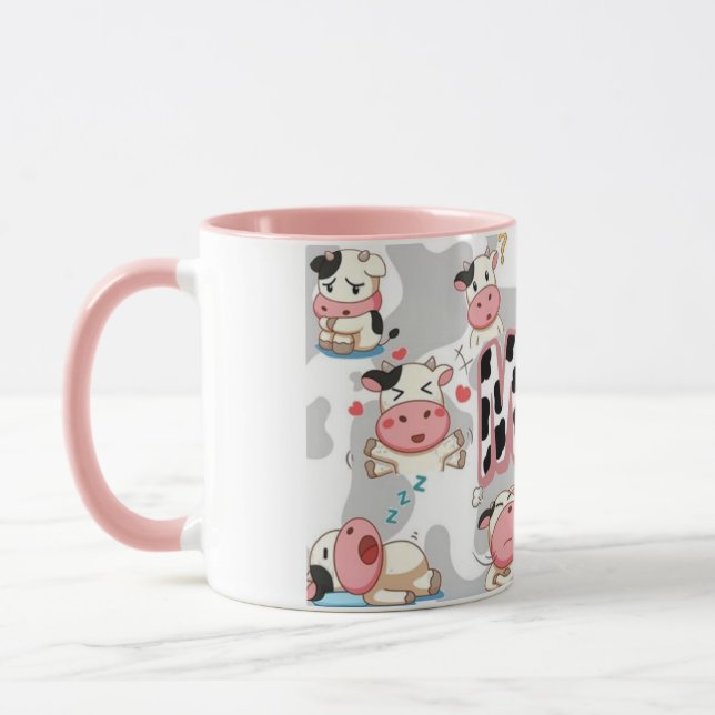 Cute “Moo Cow” Cartoon Design Mugg (Vänster)