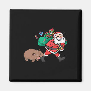Cute Moo Deng& Santa Ba Magnet