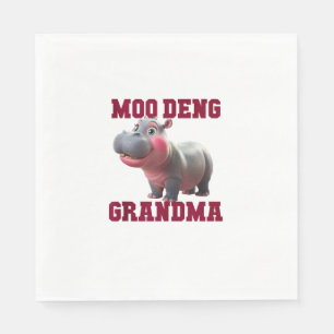 Cute MOO DENG GRANDMA Baby Hippo Granny Teacher Cu Pappersservett