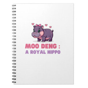 Cute MOO DENG ROYAL HIPPO Hippo Theme Zoology Pixe Anteckningsbok