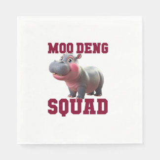 Cute MOO DENG SQUAD Baby Hippo Team Cheer Girls Te Pappersservett