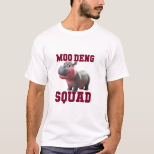 Cute MOO DENG SQUAD Baby Hippo Team Cheer Girls Te T Shirt