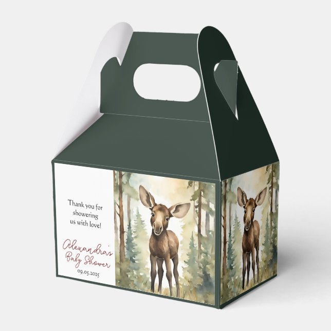 Cute Moose Baby Shower Gender Neutral Presentaskar (Framsidan Sidan)
