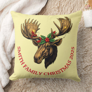 CUTE MOOSE CHRISTMAS DESIGN Throw Pillow Kudde