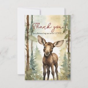 Cute Moose Gender Neutral Baby Shower Tack Kort