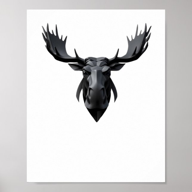 Cute Moose Hear 3d - Animals World Sticker1 Poster (Framsidan)