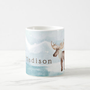 Cute Moose-Helgdag för Personlig Kaffemugg