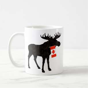 Cute Moose med kanadensisk Flagga Kaffemugg