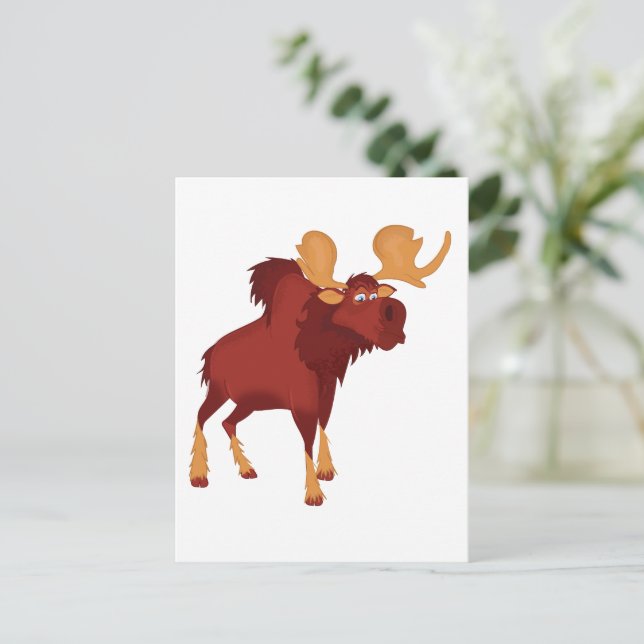 Cute Moose Vykort (Stående Fram)