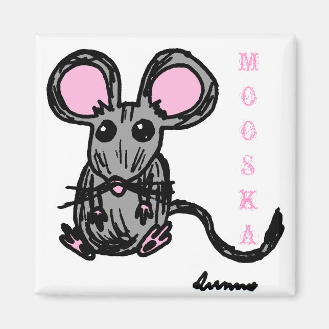 Cute Mooska Mouse Magnet (Framsidan)