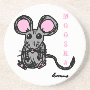 Cute Mooska Mouse Underlägg Sandsten