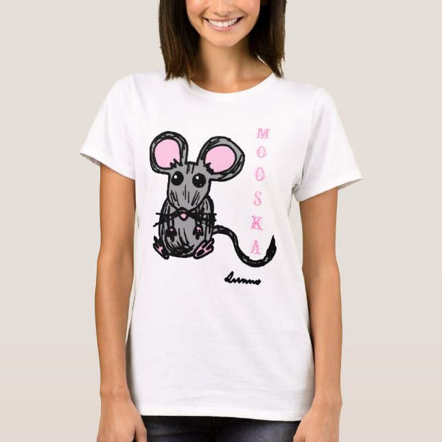 Cute Mooska Mouse Womens Spaghetti Tank Tröja (Framsida)
