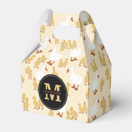 Cute Mor Anka & Baby Duckling Mönster Monogram Presentaskar