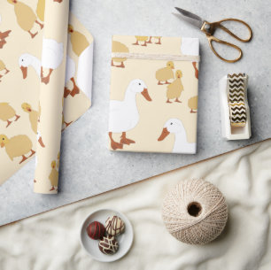 Cute Mor Anka & Baby Duckling Mönster Presentpapper