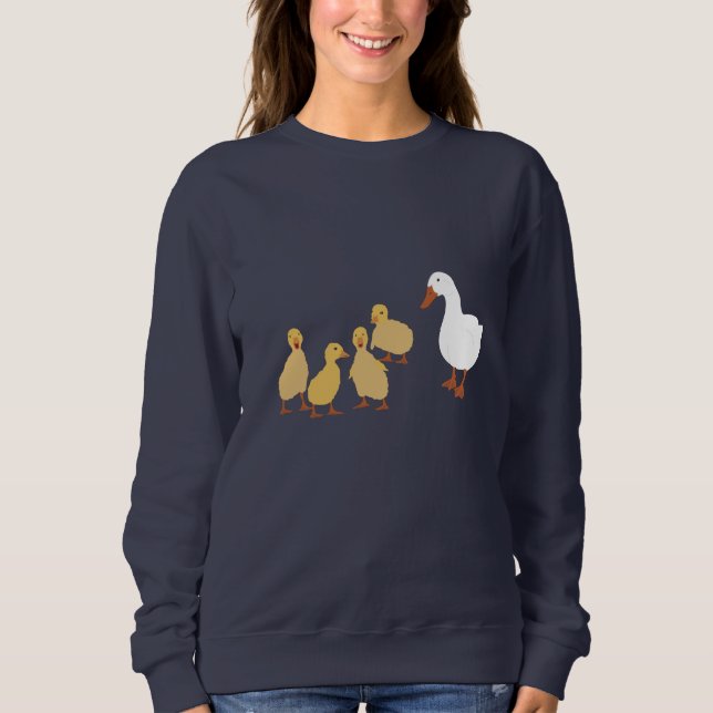Cute Mor Anka & Baby Ducklings T Shirt (Framsida)
