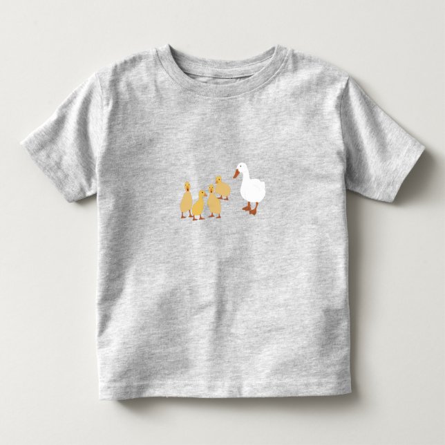 Cute Mor Anka & Baby Ducklings T Shirt (Framsida)