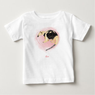 Cute mor & baby tamandua baby T-shirt (vit)