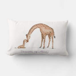 Cute mor och baby giraffe-daghem lumbarkudde