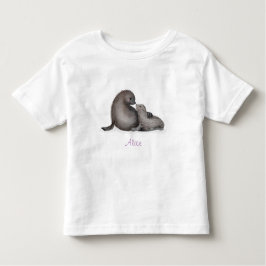 Cute mor och baby päls säl baby T-shirt
