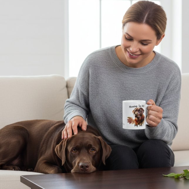 Cute  ''Morgon Tea with My Labrador' Mugg (Skapare uppladdad)